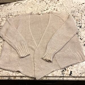 Eileen Fisher Beige Open-Front Cardigan